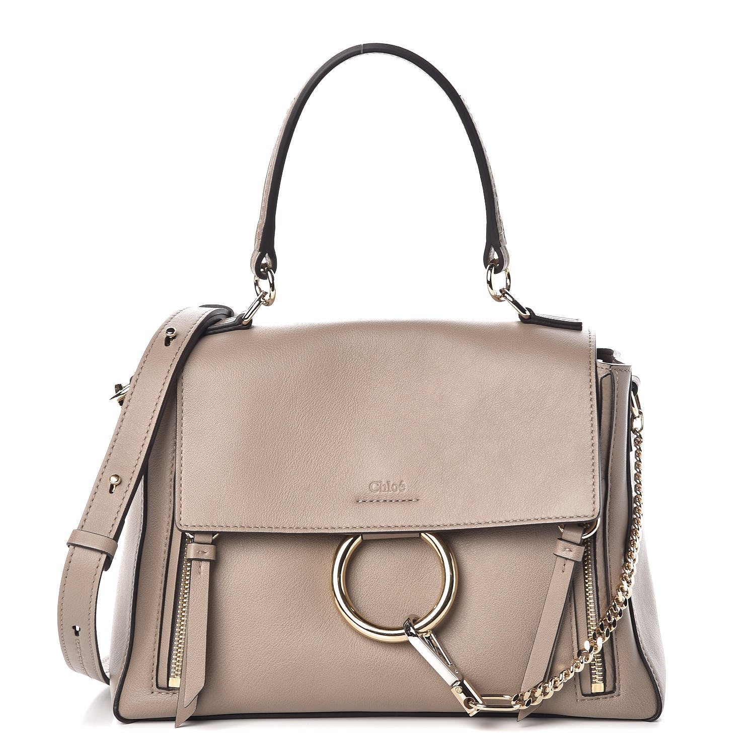 Chloe Calfskin Small Faye Day Shoulder Bag Motty Grey 1 of 8