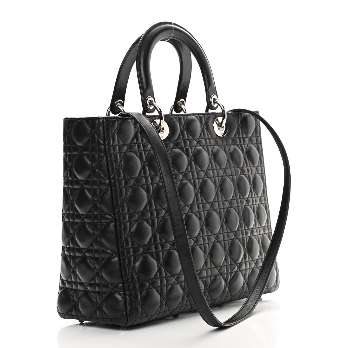 Lambskin Cannage Large Lady Dior Black