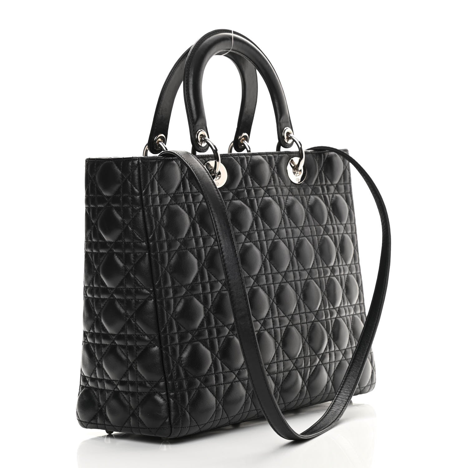 Christian Dior Lambskin Cannage Large Lady Dior Black 3 of 16