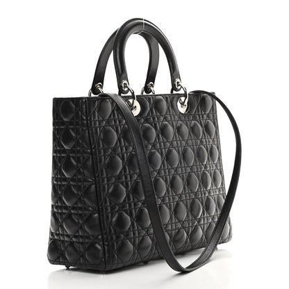 Christian Dior Lambskin Cannage Large Lady Dior Black 3 of 16
