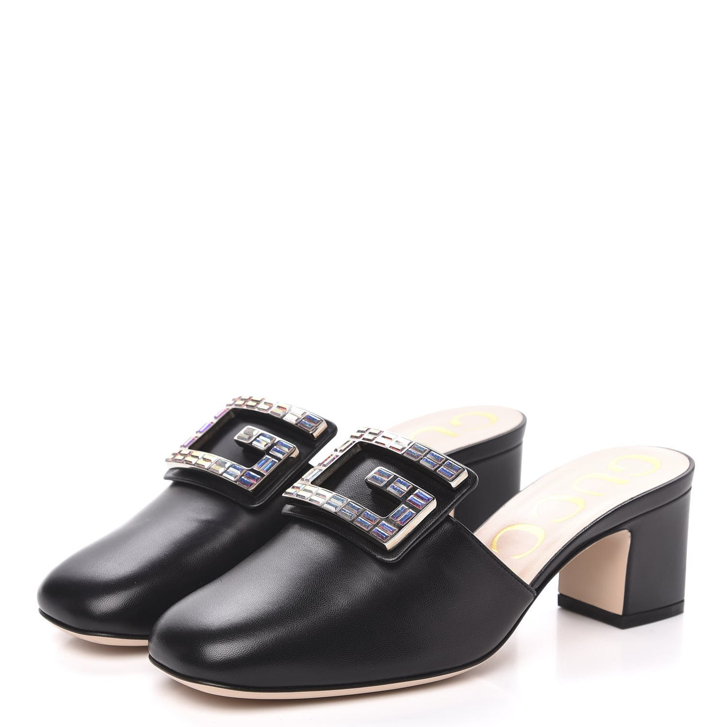 Malaga Kid Crystal Square G Madelyn Mules 37 Black