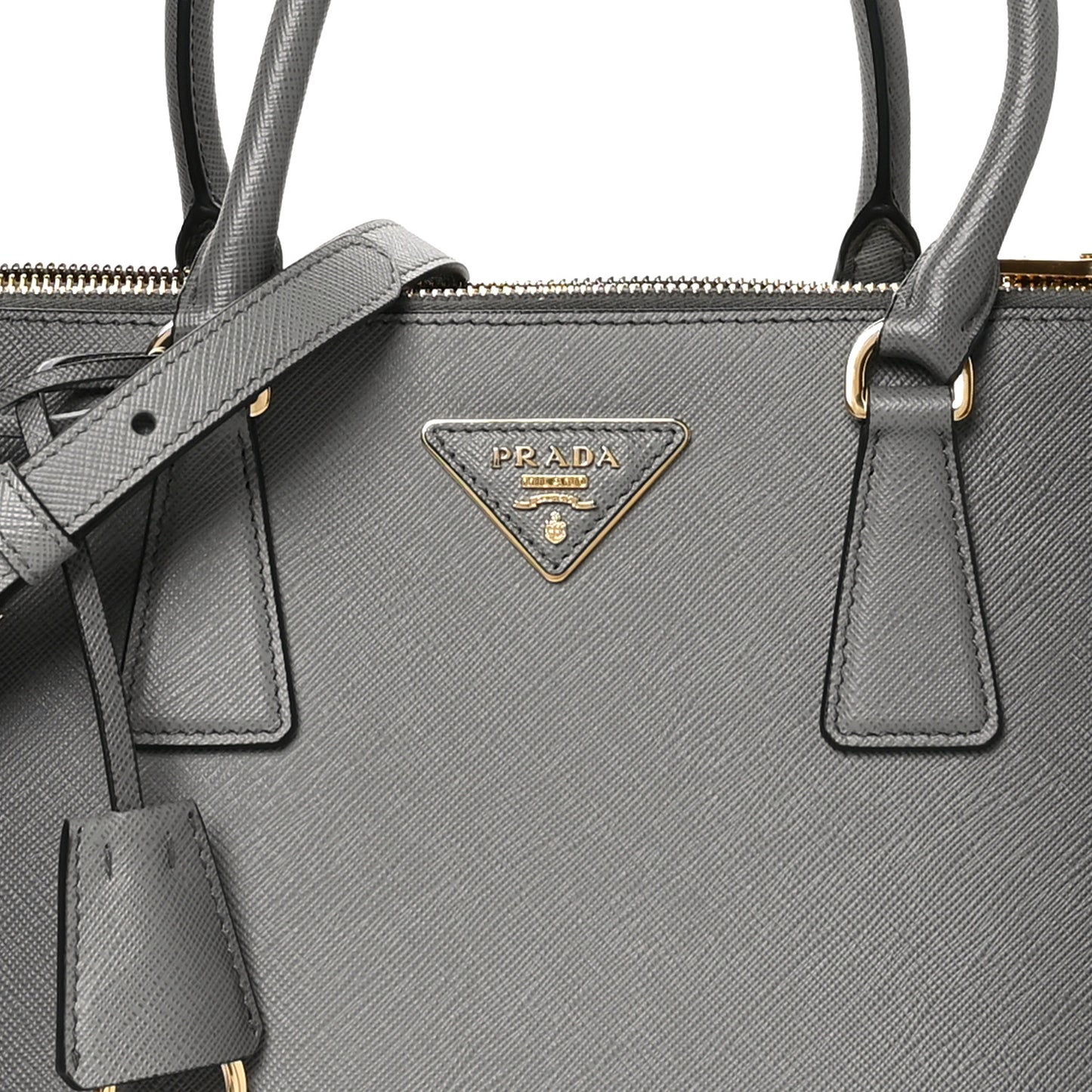 Saffiano Ombre Small Galleria Double Zip Tote Gradient Slate Grey