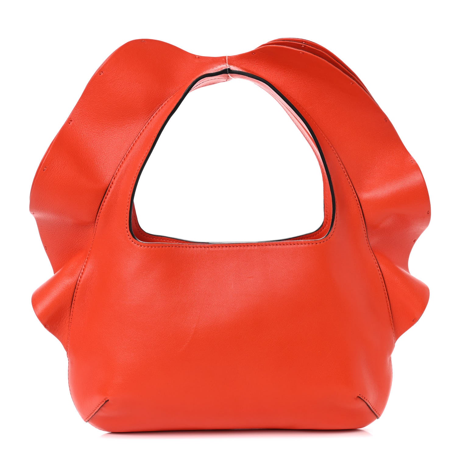 Valentino Garavani Nappa Atelier 04 Rouches Edition Small Ruffle Hobo Goldfish 1 of 9