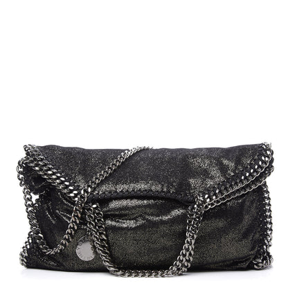 Stella McCartney Chamois Shiny Dotted Falabella Fold Over Tote Ruthenium 1 of 9