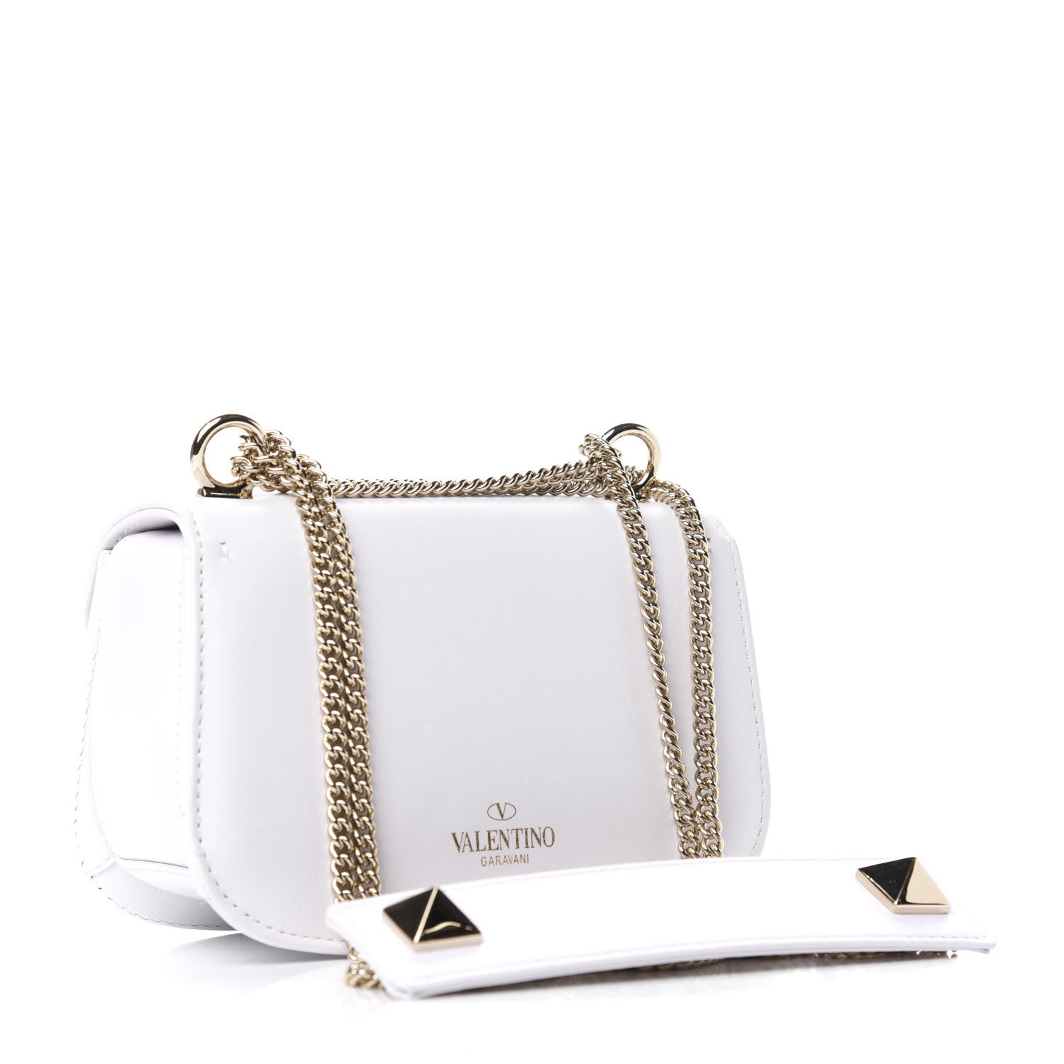 Valentino Garavani Calfskin VLTN Small Shoulder Bag White 2 of 9