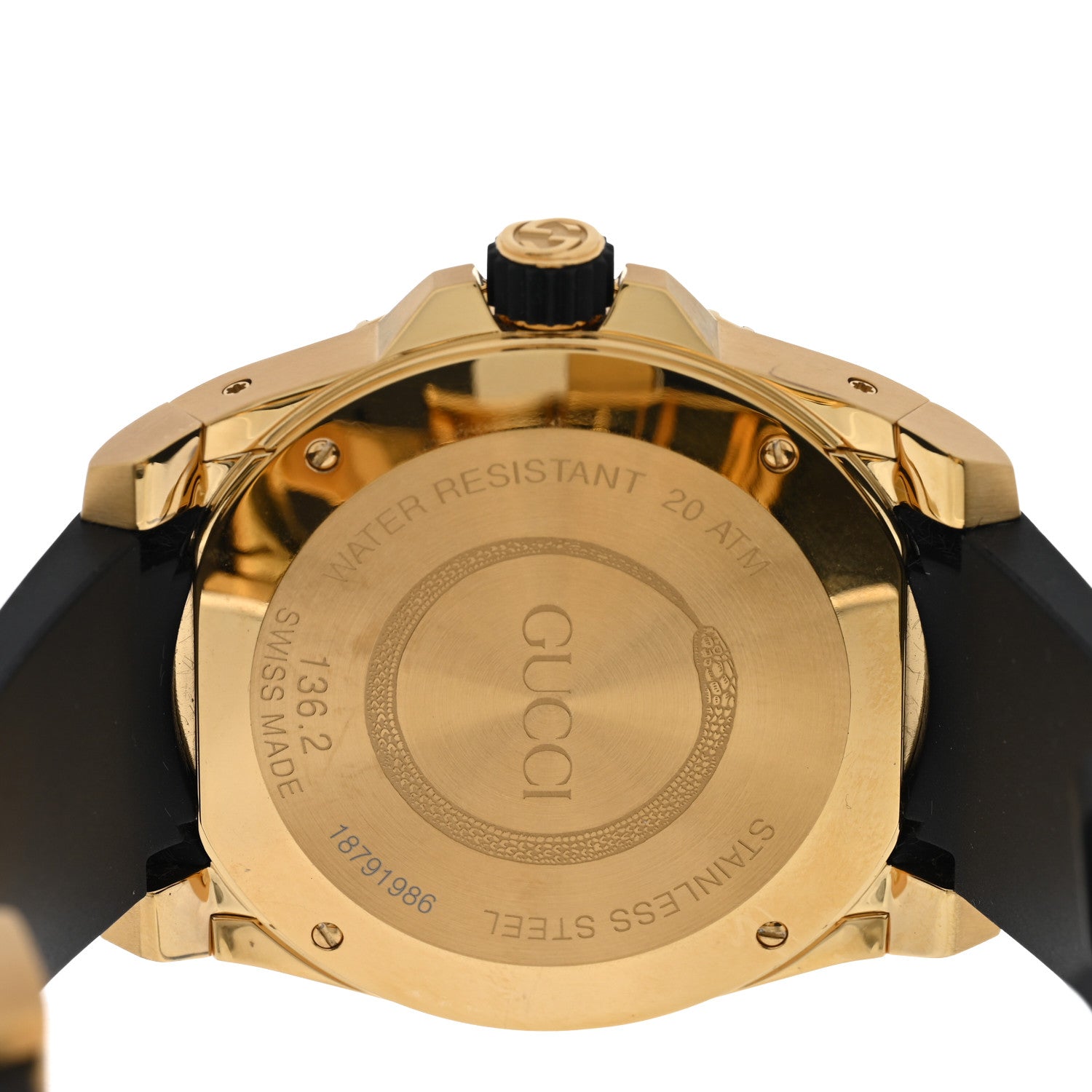 Gucci Stainless Steel Rubber 45mm Dive Snake Quartz Watch Black 4 of 5