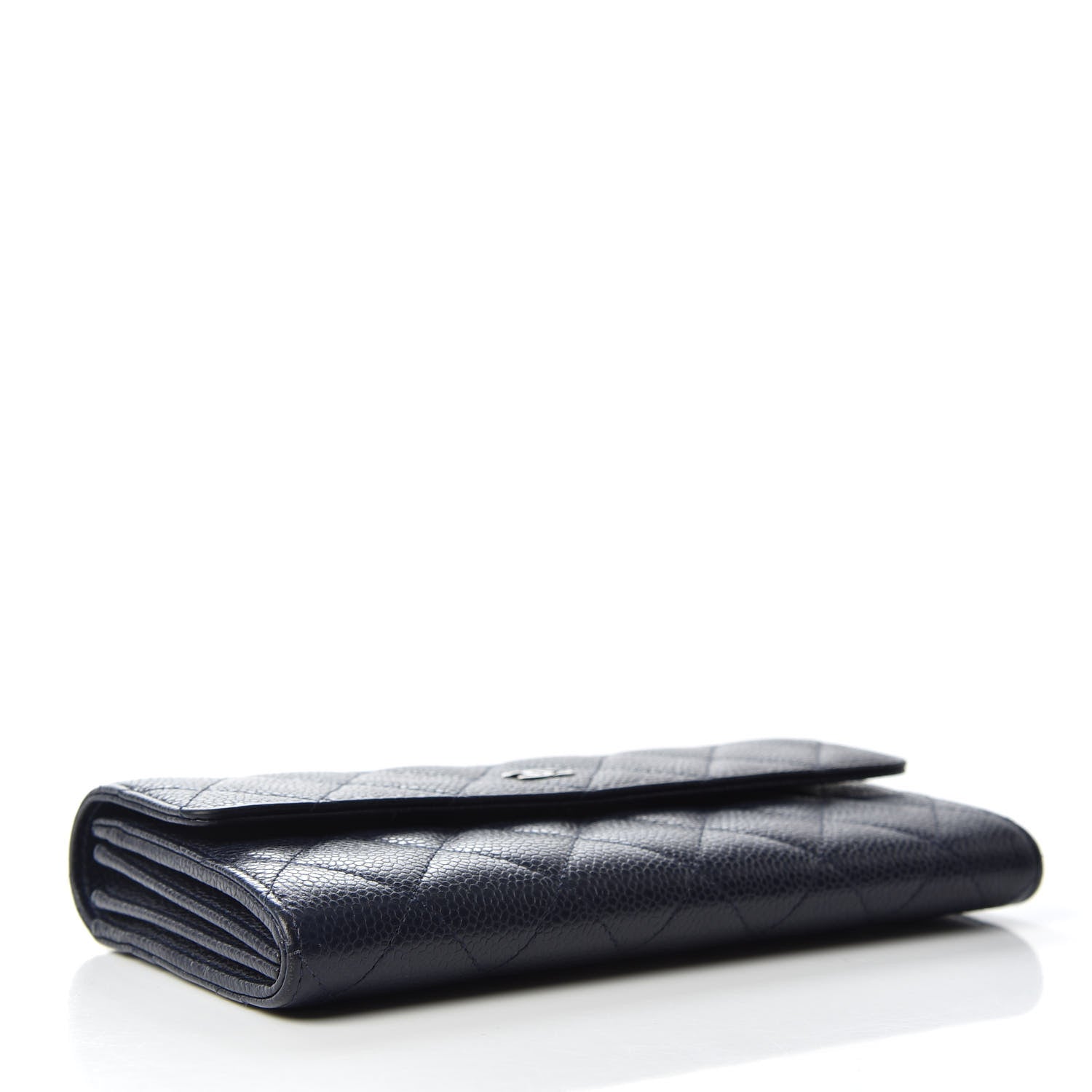 Chanel Caviar Quilted Large Gusset Flap Wallet Navy 4 of 9