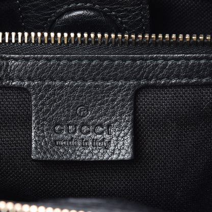 Gucci Pebbled Calfskin Medium Bamboo Shopper Tote Black 8 of 11