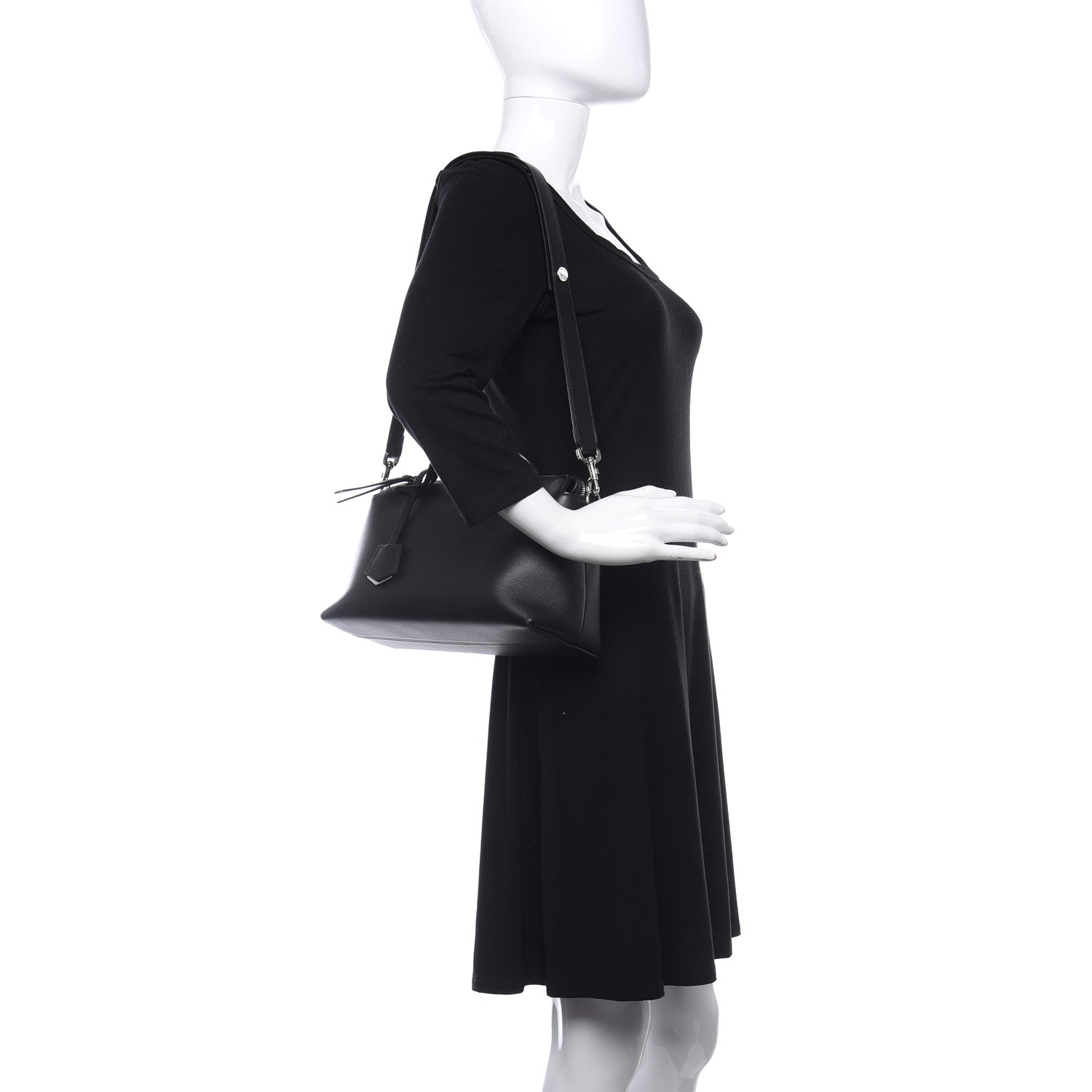 Fendi Vitello Dolce Medium By The Way Boston Bag Black 2 of 10