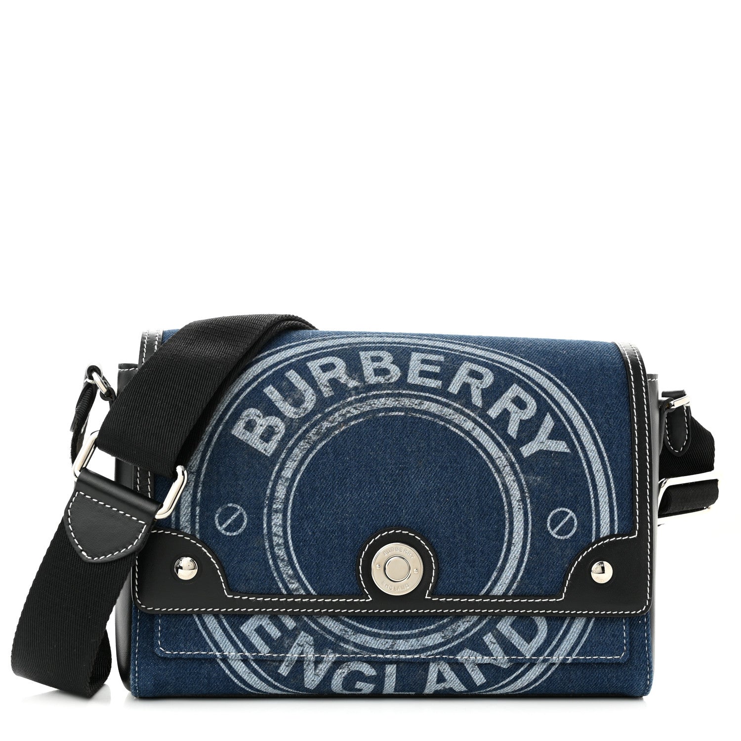 Burberry Denim Medium Print Note Crossbody Bag Blue 1 of 10