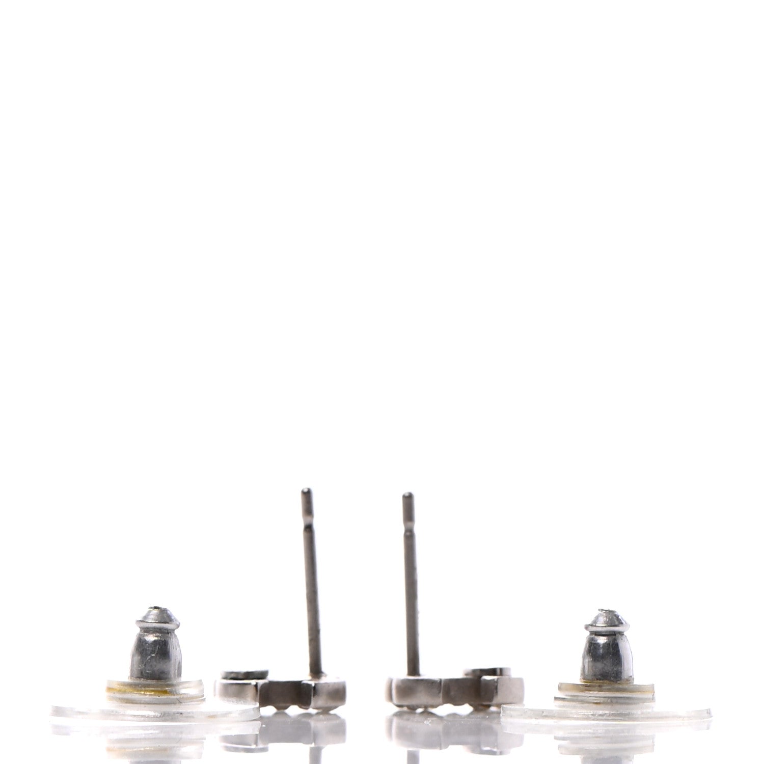 Chanel Crystal Mini Timeless CC Earrings Silver 3 of 4