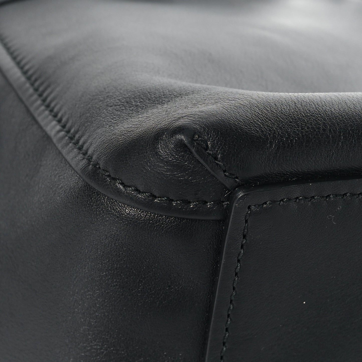 Calfskin XS Fringe Laundry Cabas Black