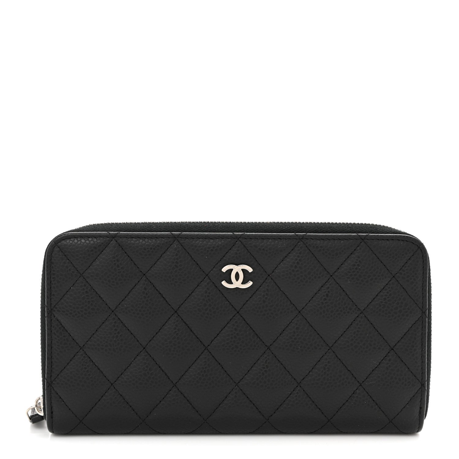 Chanel Caviar Quilted Large Gusset Zip Around Wallet Black 1 of 8