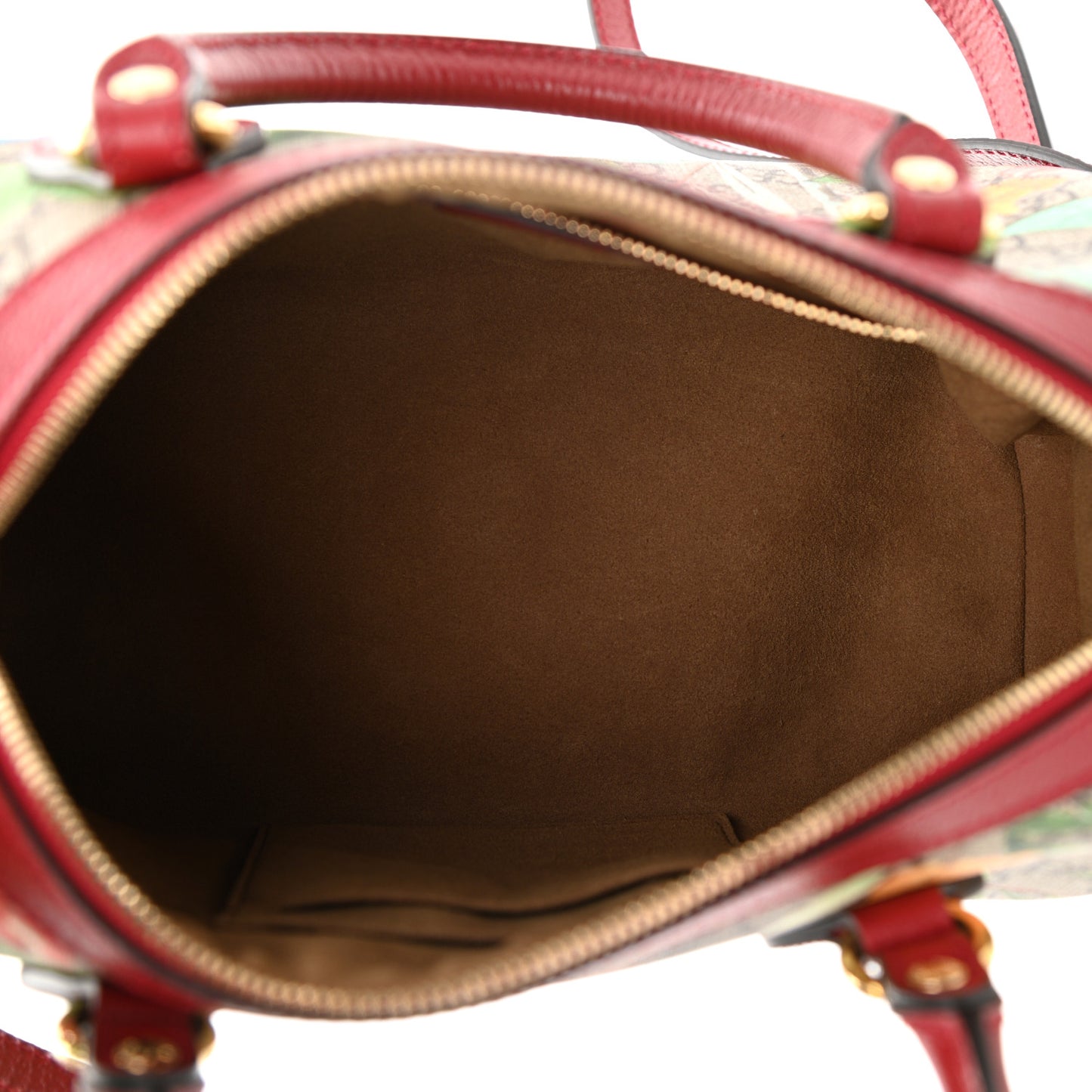 GG Supreme Monogram Tian Small Boston Beige Multicolor Red