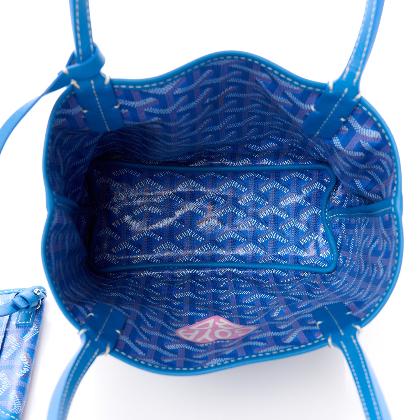 Goyardine Coeur Reversible Mini Anjou Sky Blue
