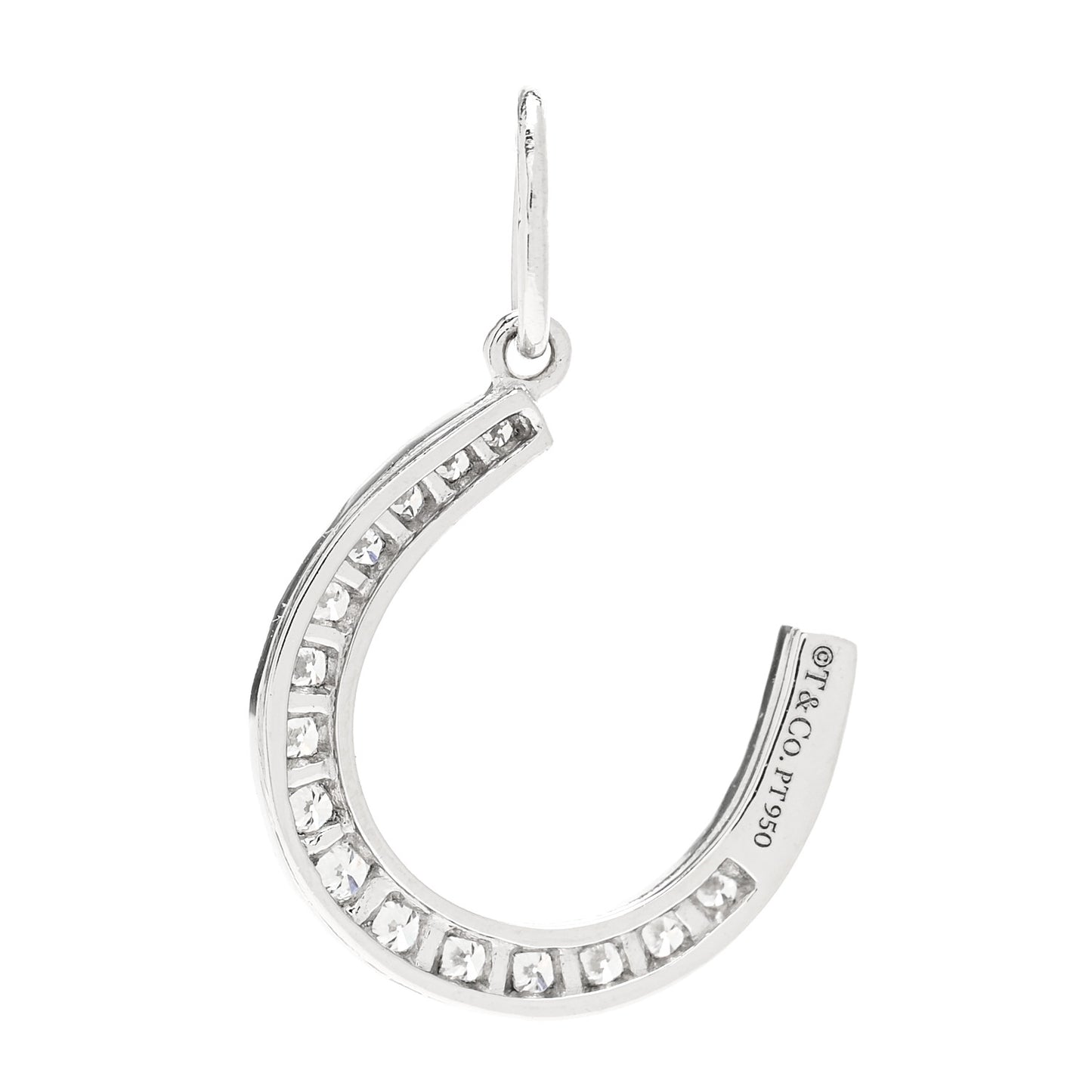 Platinum Diamond Horseshoe Charm