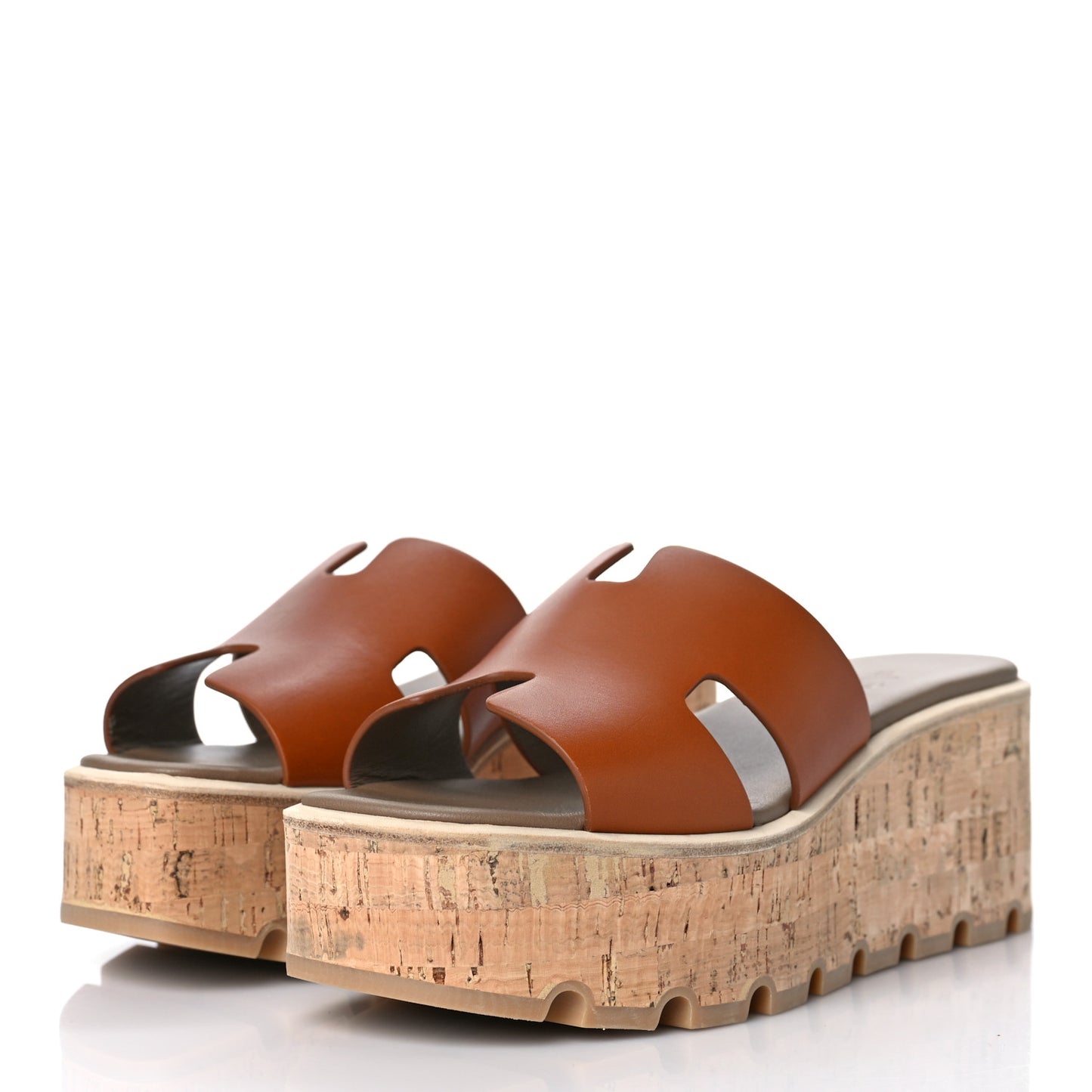 Calfskin Cork Eze 30 Sandals 38 Marron Glaise