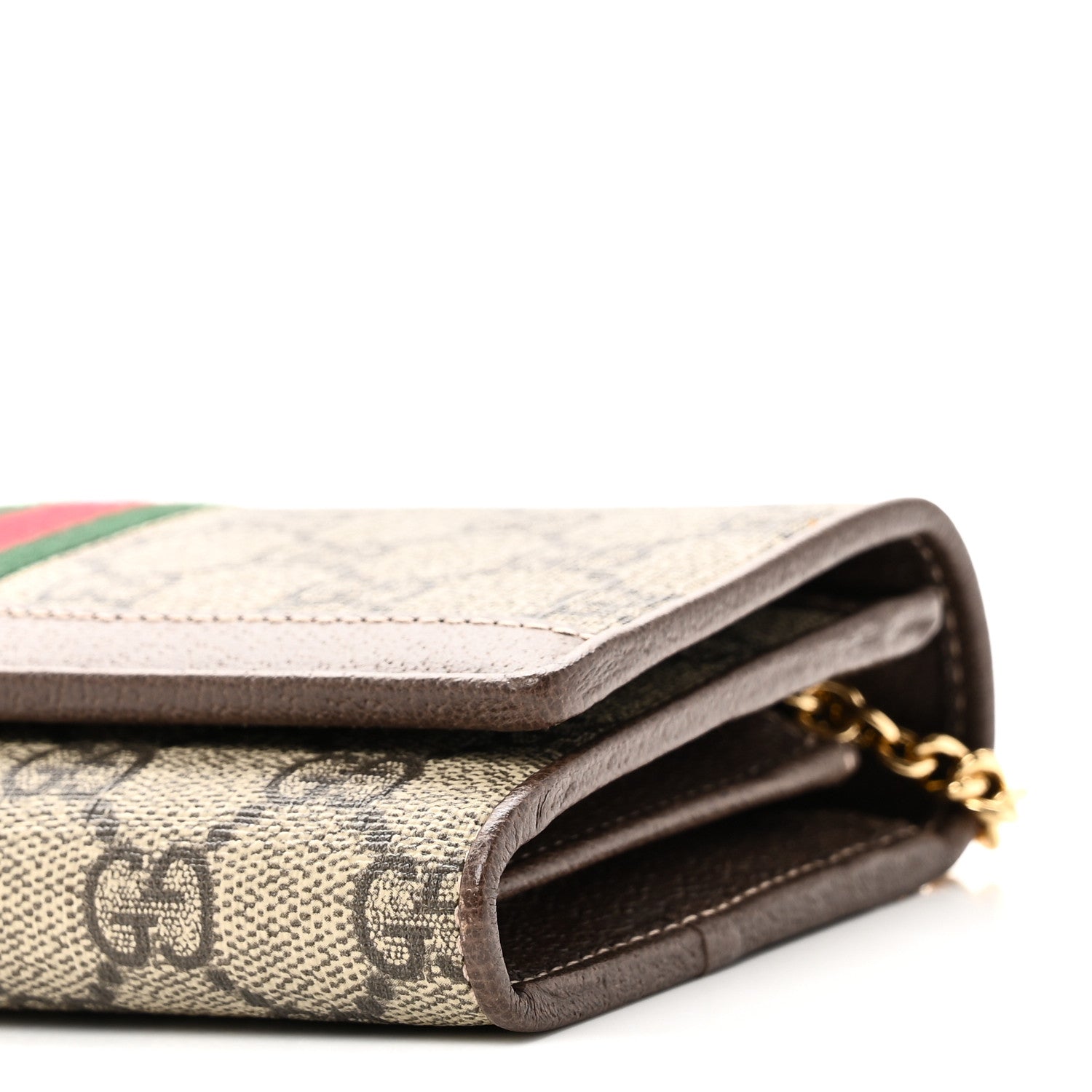 Gucci GG Supreme Monogram Web Ophidia Wallet On Chain Brown 11 of 11