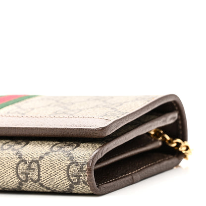 Gucci GG Supreme Monogram Web Ophidia Wallet On Chain Brown 11 of 11