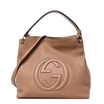 Gucci Pebbled Calfskin Soho Hobo Camelia 1 of 8