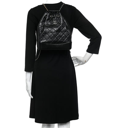 Chanel Aged Calfskin Quilted Gabrielle Backpack Black 2 of 11