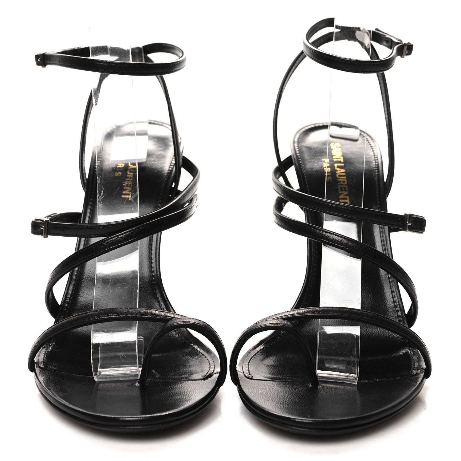 Saint Laurent Calfskin New Belfagor Sexy 110mm Ankle Strap Sandals 39 Black 2 of 7