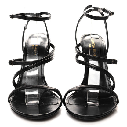 Saint Laurent Calfskin New Belfagor Sexy 110mm Ankle Strap Sandals 39 Black 2 of 7