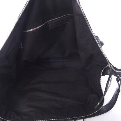 Balenciaga Chevre Canvas Classic Silver Hardware Hobo Black 4 of 8