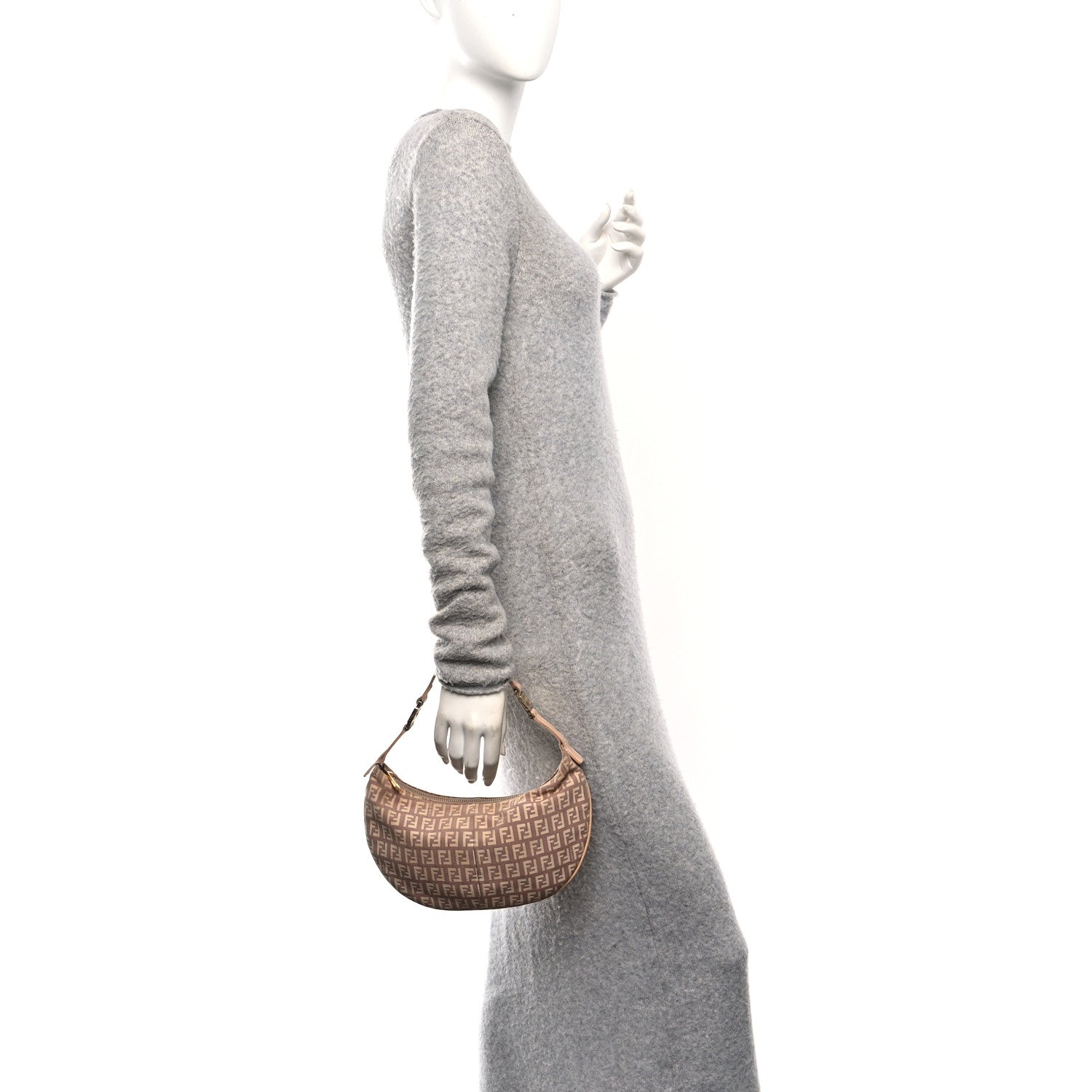 Fendi Zucchino Vitello Small Chef Hobo Cipria Teint 2 of 11