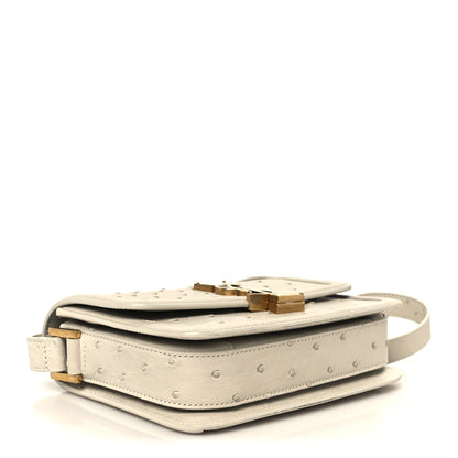 Saint Laurent Ostrich Small Solferino Satchel Crema Soft 4 of 11