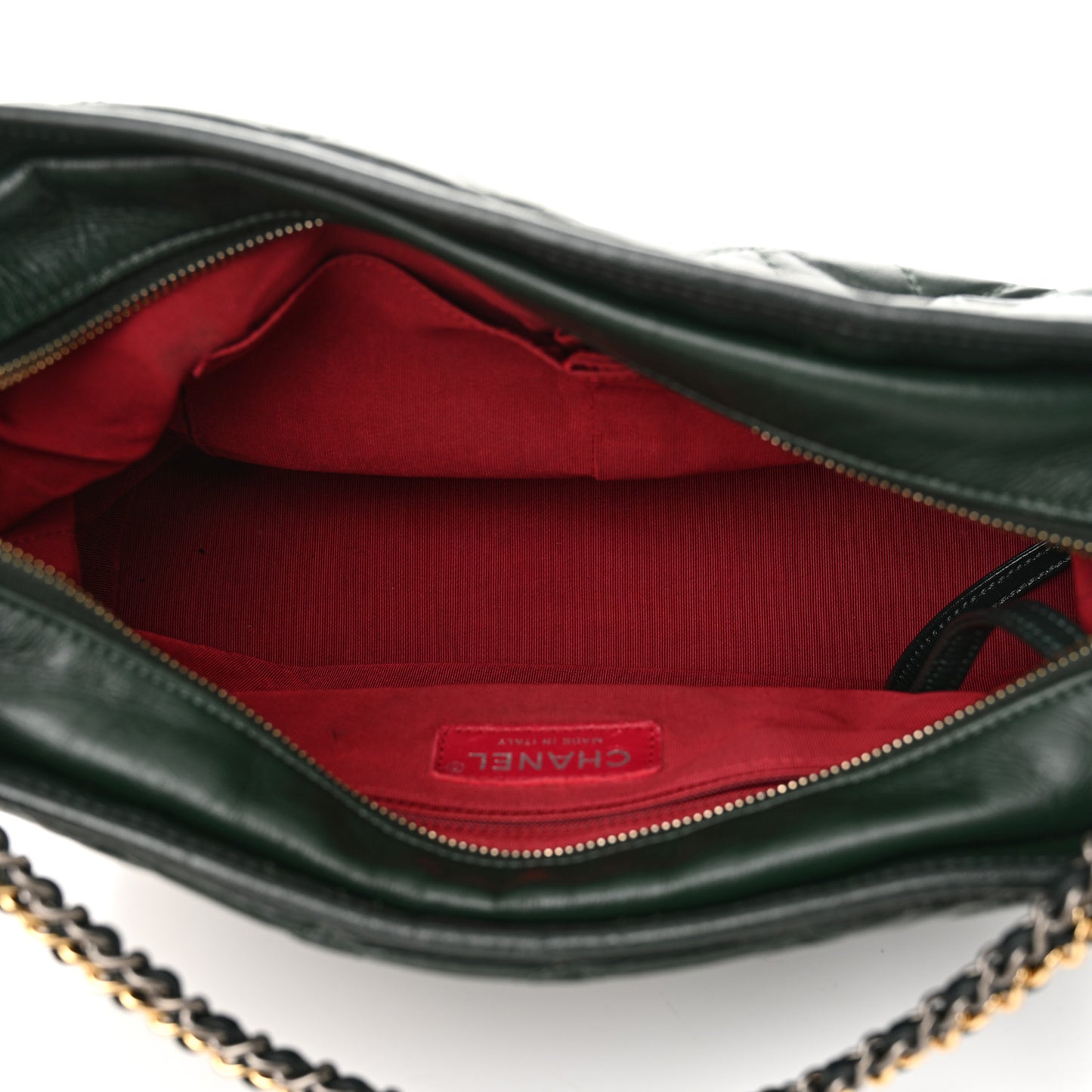 Aged Calfskin Quilted Medium Gabrielle Hobo Green