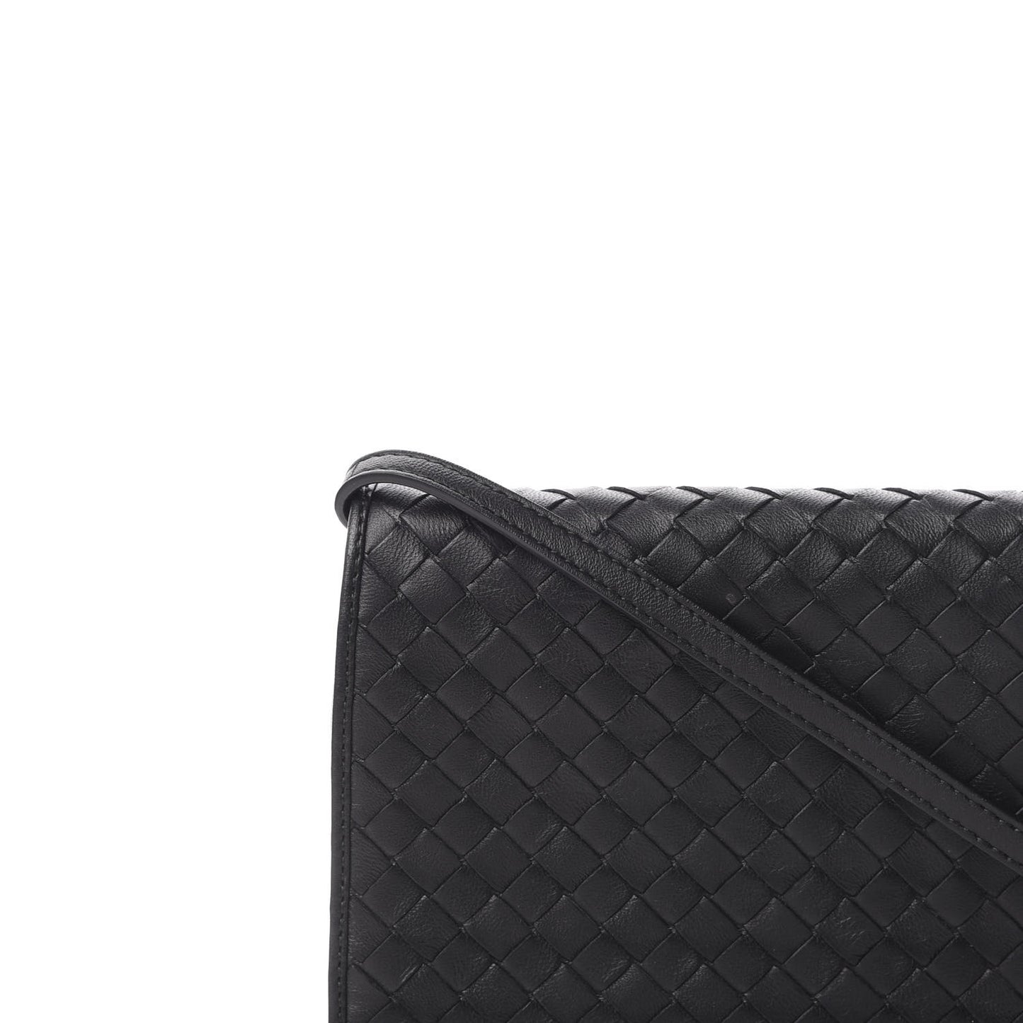 Nappa Intrecciato Flap Crossbody Black