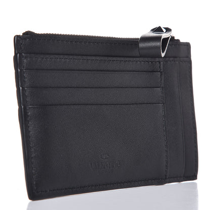 Valentino Garavani Vitello Rockstud Coin Case Card Holder Black 3 of 8