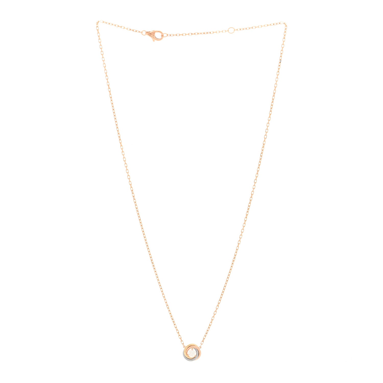 Cartier 18K Pink White Yellow Gold Diamond Trinity De Cartier Pendant Necklace 4 of 7