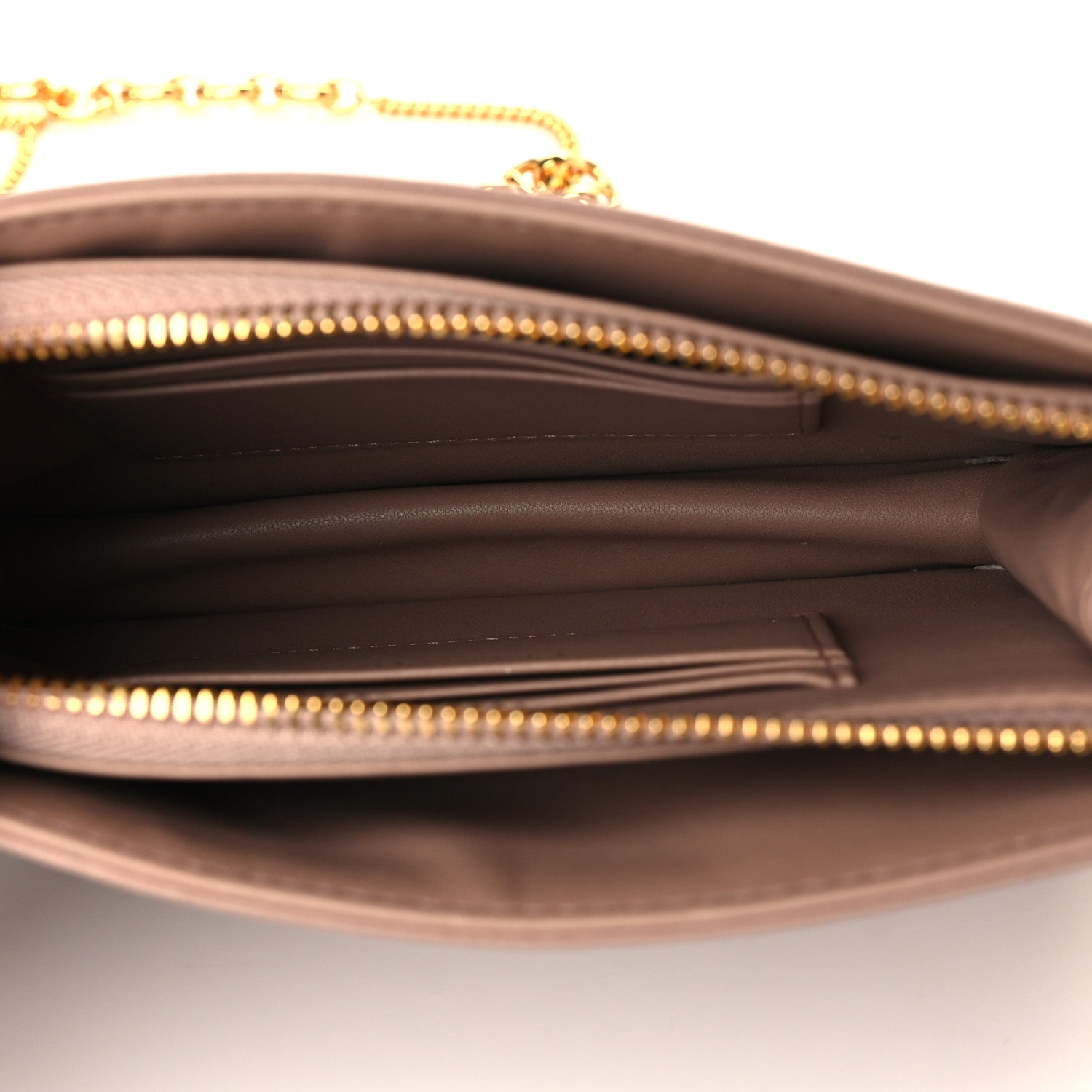 Christian Dior Calfskin Cannage Caro Zipped Pouch With Chain Fard 5 of 8