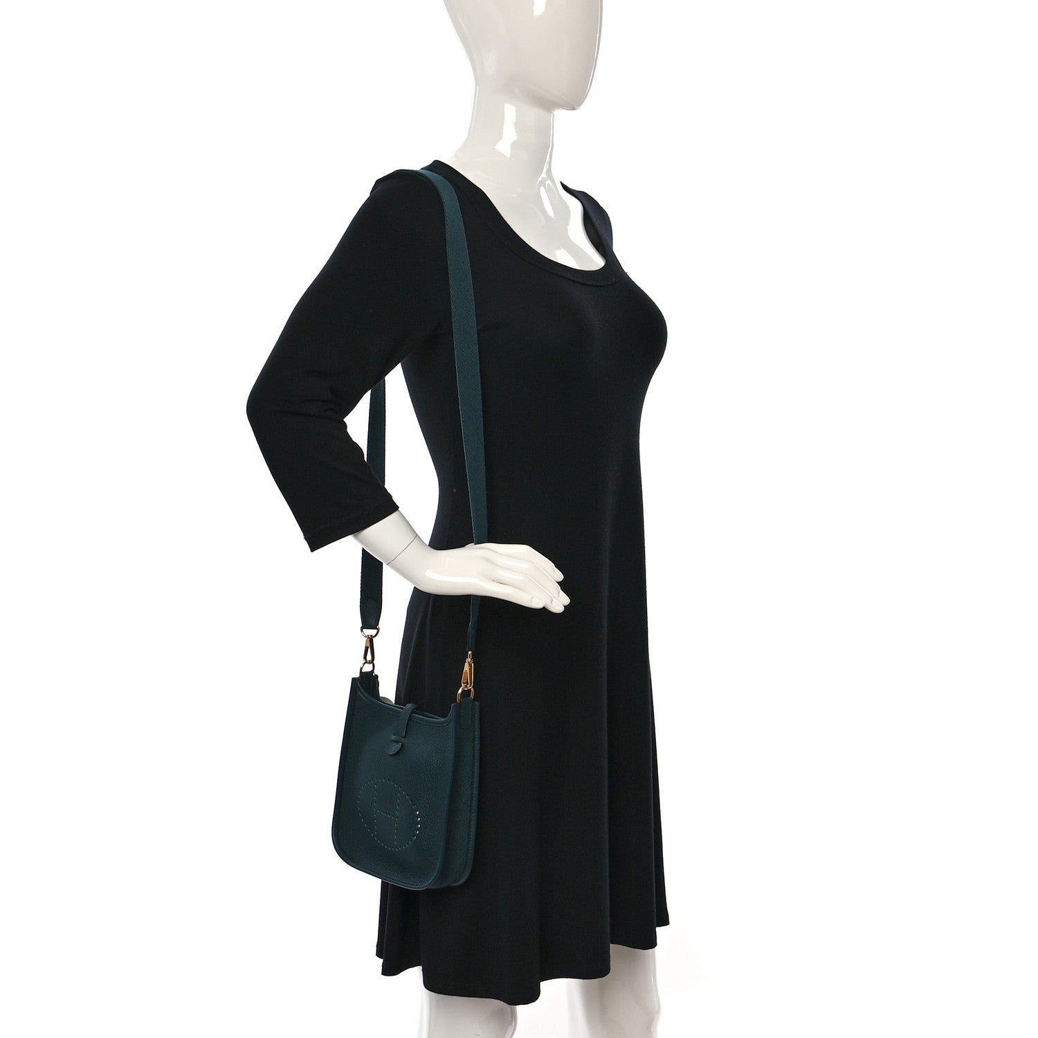 Hermes Taurillon Clemence Amazone Evelyne TPM Vert Cypress 2 of 9