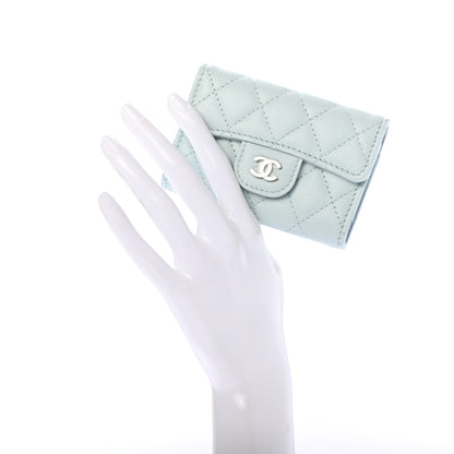 Chanel Caviar Quilted Classic 4 Key Holder Wallet Light Blue 2 of 9