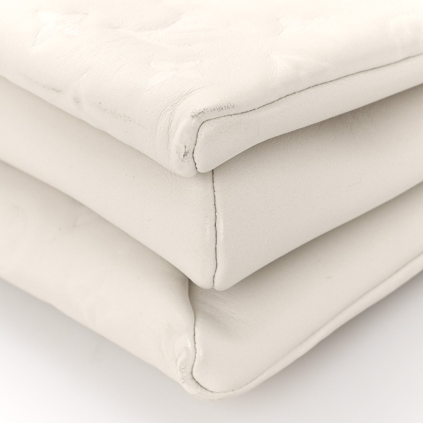 Lambskin Embossed Monogram Coussin PM Beige Cream