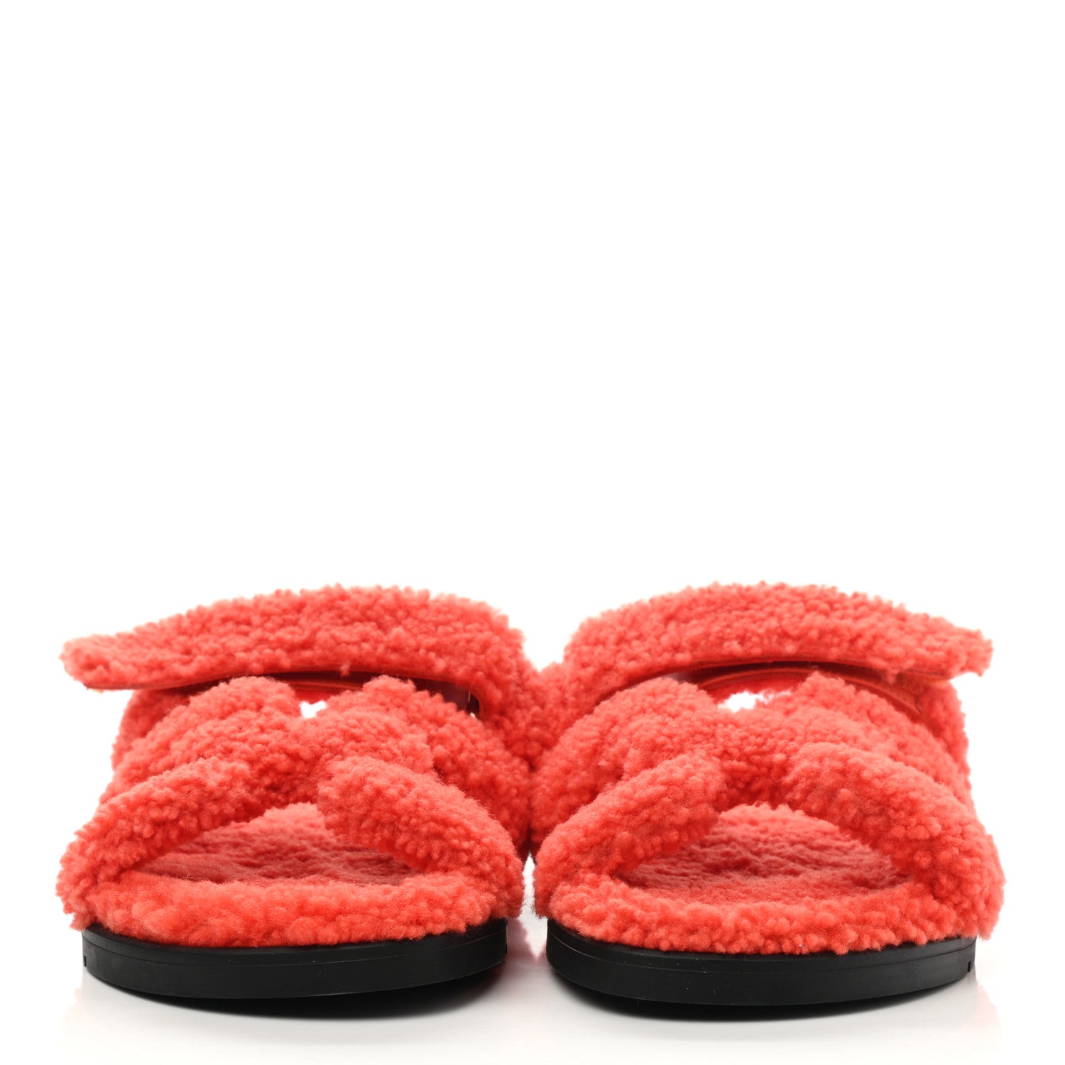 Hermes Woolskin Womens Chypre Sandals 38 Orange 2 of 8