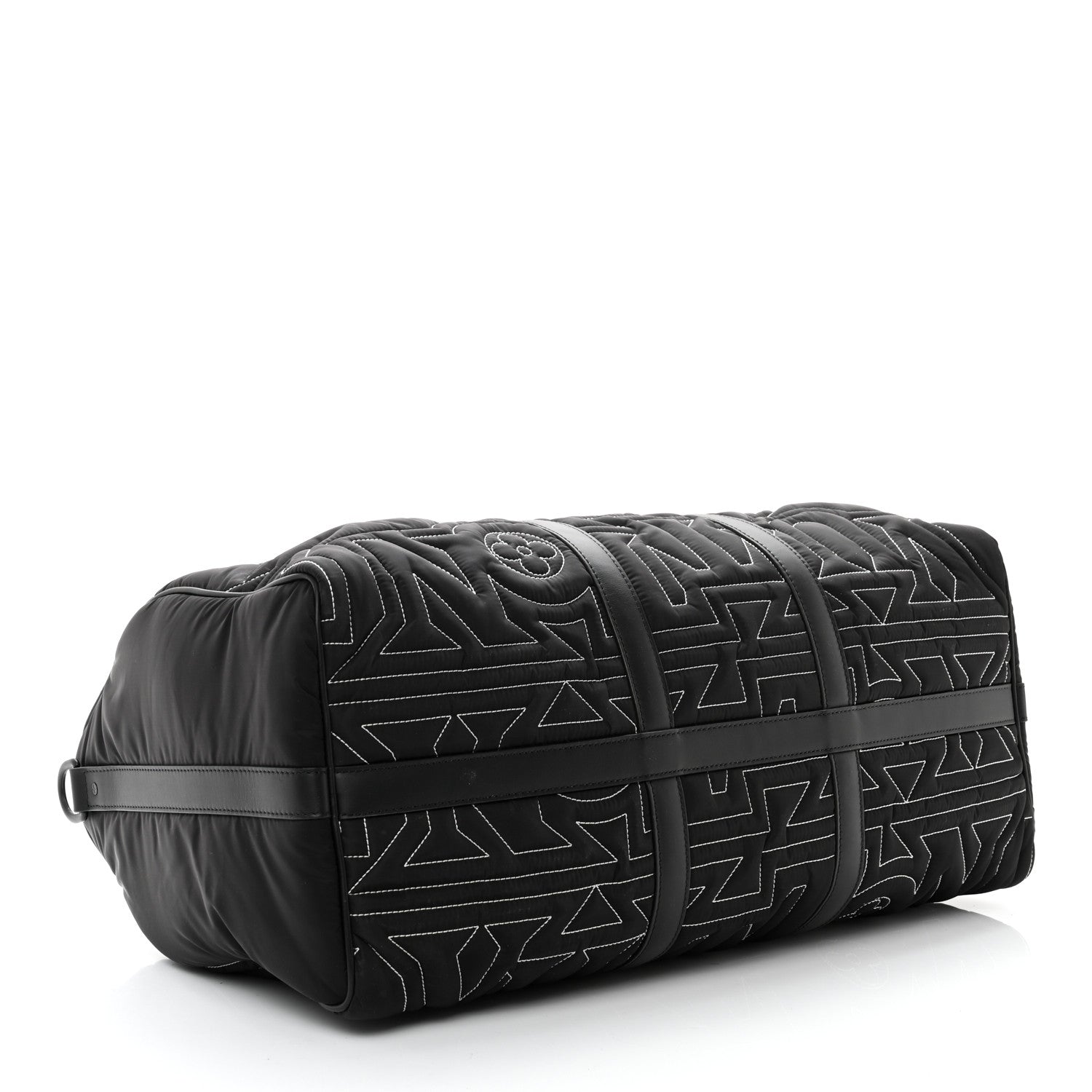 Louis Vuitton Nylon Embroidered Keepall Bandouliere 50 Black 4 of 10
