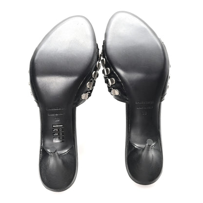 Balenciaga Agneau Arena Cagole Bow 70mm Sandals 38 Black 6 of 10