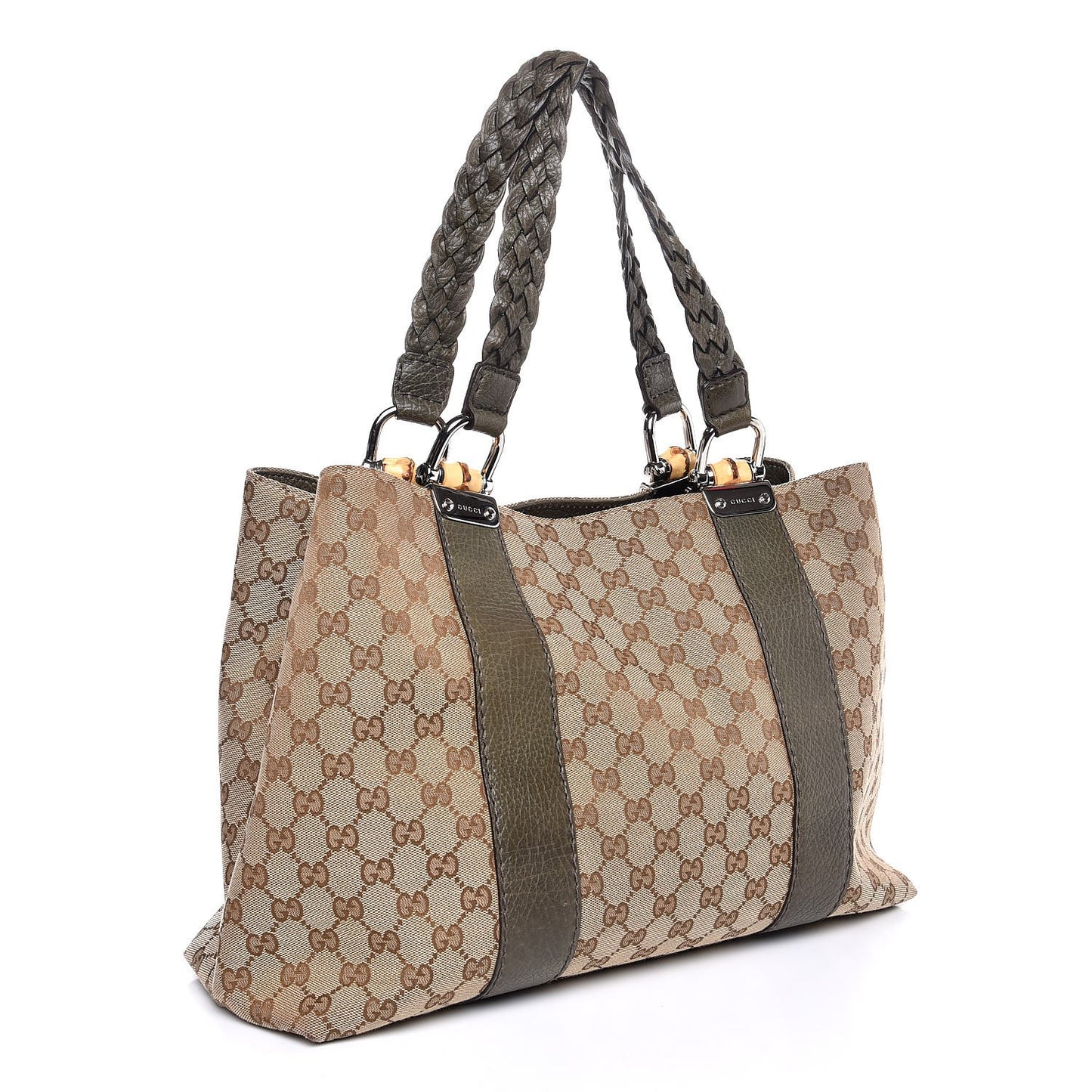 Monogram Medium Bamboo Bar Tote Olive