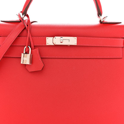 Hermes Epsom Kelly Sellier 32 Rouge Casaque 7 of 9