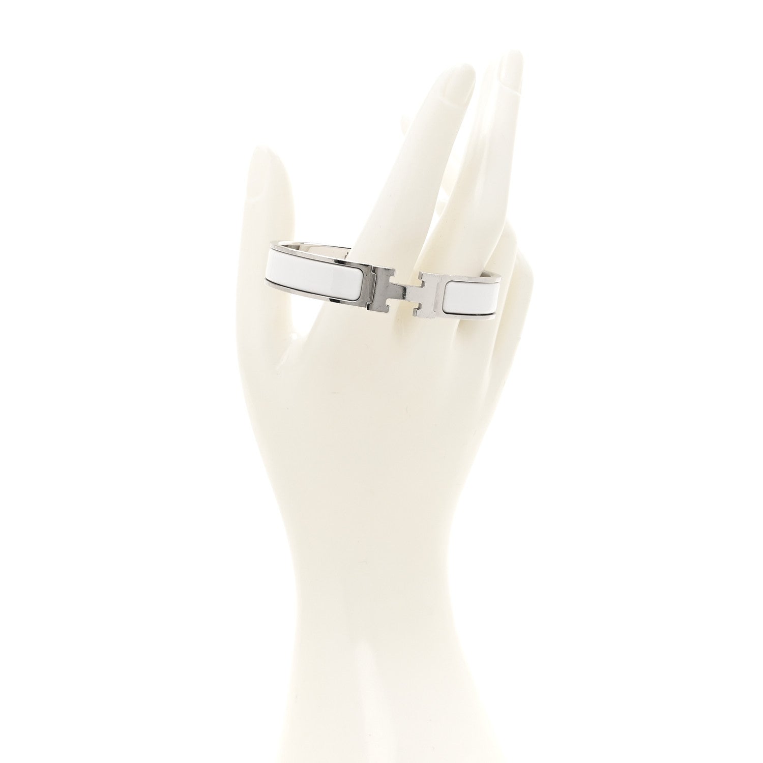 Hermes Enamel Narrow Clic Clac H Bracelet PM White 2 of 5