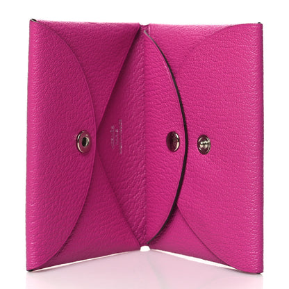 Hermes Chevre Mysore Calvi Duo Card Case Rose Pourpre 5 of 12