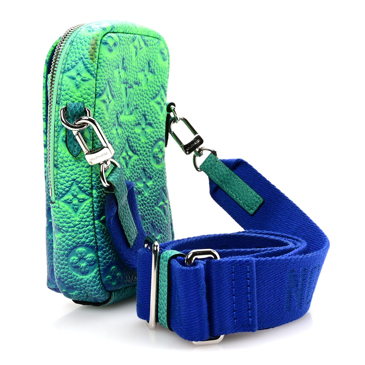 Taurillon Illusion Double Phone Case Bleu Vert