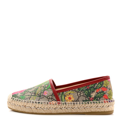 Gucci GG Supreme Monogram Blooms Espadrilles 36 Beige Multicolor Dry Rose 1 of 9