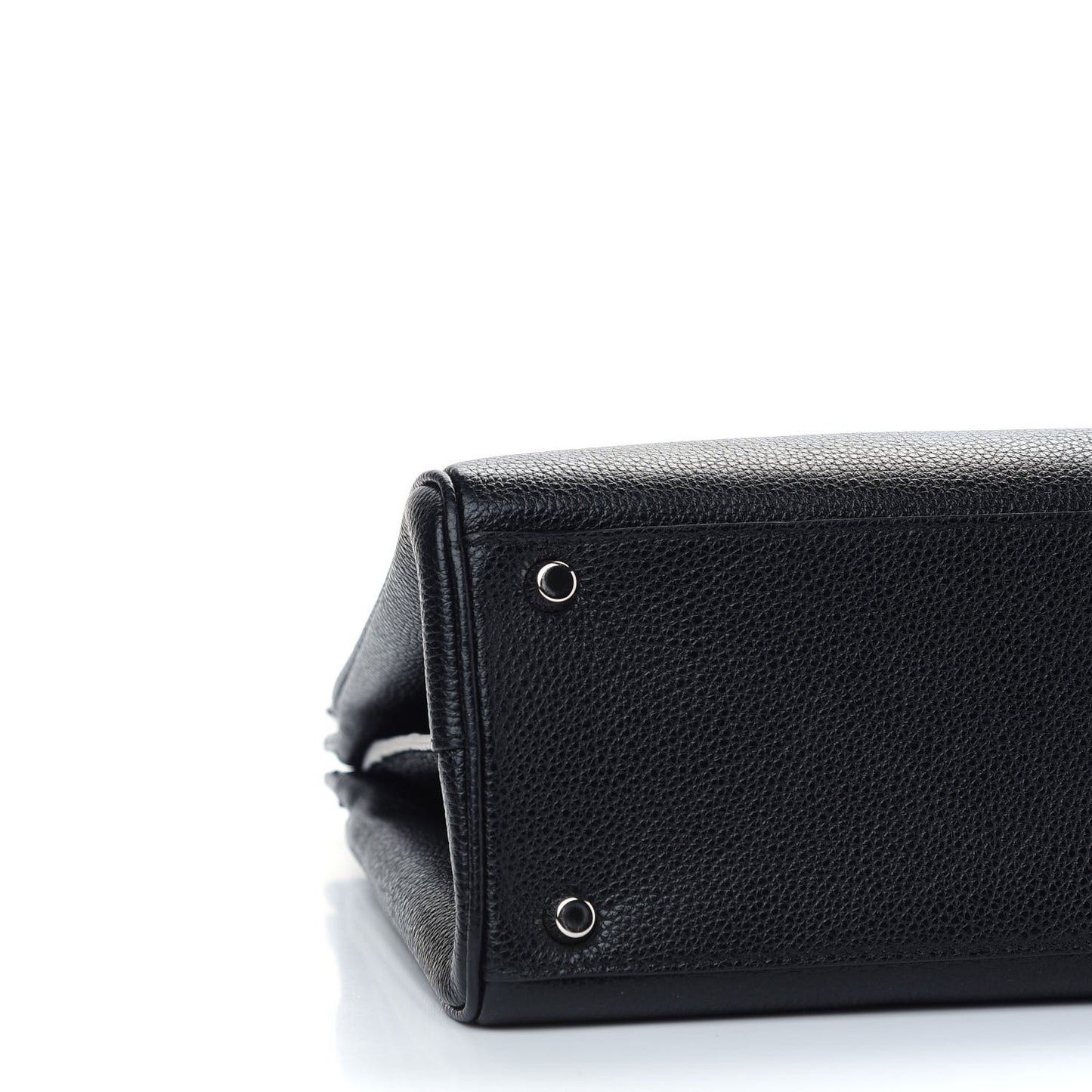 Grainy Calfskin Medium Zumi Interlocking GG Horsebit Top Handle Bag Black