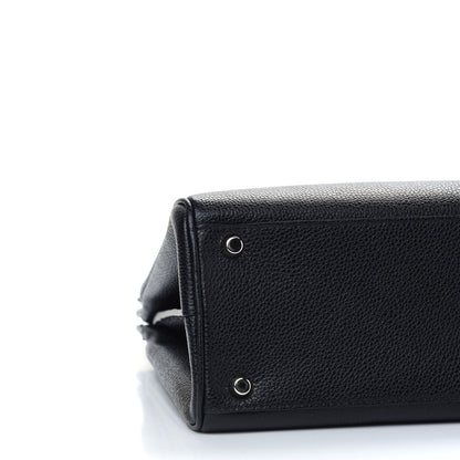 Gucci Grainy Calfskin Medium Zumi Interlocking GG Horsebit Top Handle Bag Black 8 of 9