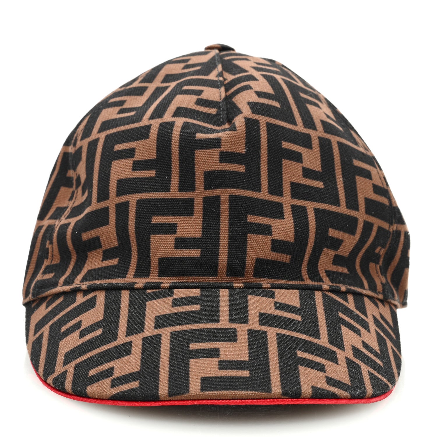 Fendi Canvas FF Reloaded Baseball Hat S Tobacco Red 3 of 8